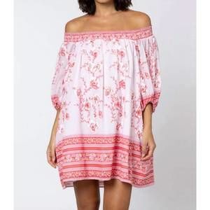 NEW JULIET DUNN shirred boho dress in cherry blossom